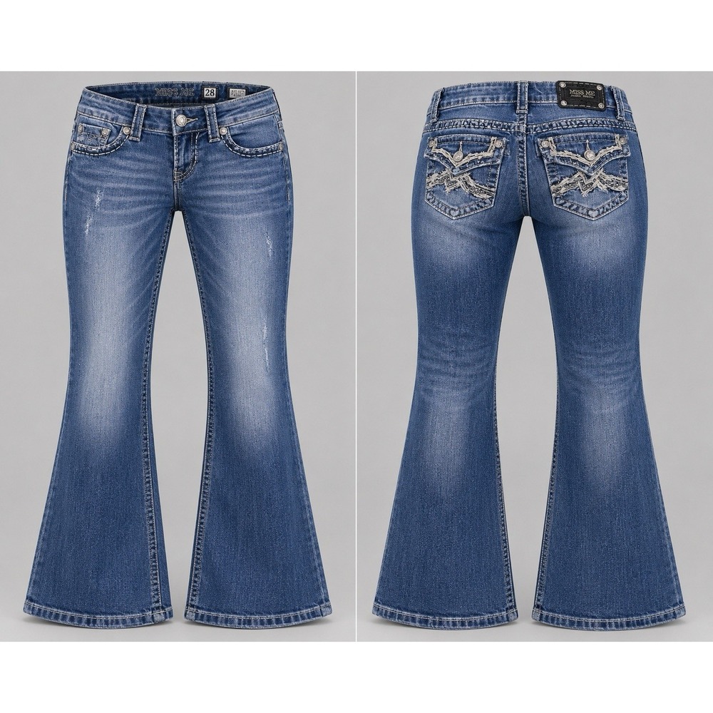 Miss Me Easy Boot jeans  womenes 28 je1053er eembellished  thick stitch
